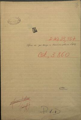 Oficio de Ministro de Relaciones Exteriores de Paraguay, Jose Berges al Pdte. de Paraguay, Francisco S. López.