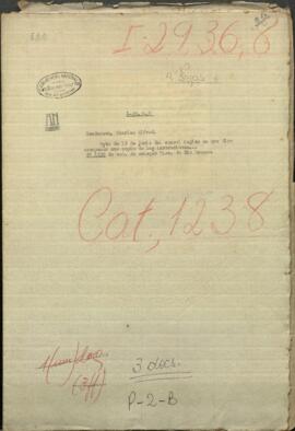 Nota de 19 de junio de 1857 del cónsul inglés en que dice acompañar una copia de las instrucciones expedidas por la Junta de Comercio.