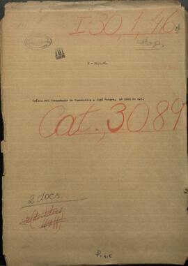 Oficio del Comandante de Concepción Francisco I. Resquin, sobre una conversación con del Sr. Washburn, dirigido a Jose Berges.