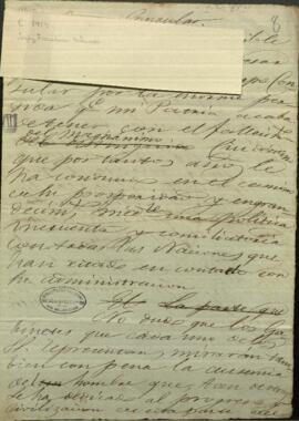 Circular dirigida al cuerpo consular en Asunción, por el Presidente Francisco Solano López.