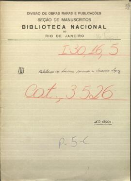 Relatorios de Luciano Miranda, Comandante de Villa Occidental a Venancio Lopez, Mtro. de Guerra y Marina de Paraguay.