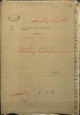 Carta de James B. Bowlin, comisionado del Gobierno de Estados Unidos en Paraguay al General Justo Jose de Urquiza.