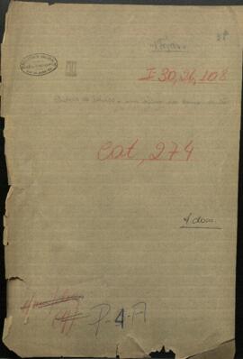 Ordenes  del servicio y un oficio de los comandantes militares del Pilar y Fuerte Olimpo, respectivamente Francisco Pereira y Escobar.