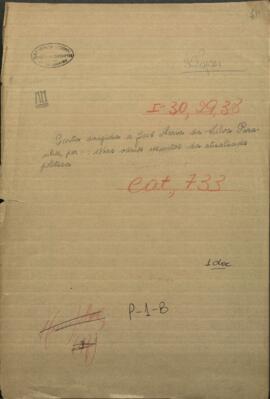 Carta dirigida a José María da Silva Paranhos por sobre varios asuntos de actualidad política.