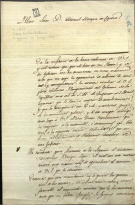 Carta de Carlos Antonio López, presidente del Paraguay, a Manuel Moreira de Castro.