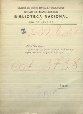 Diario de navegación a bordo de Pedro Ignacio Meza, Capitán del navío Ygurey.