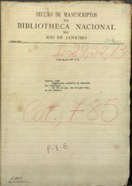 Expediente relativo al depósito del Brasileño Don José Castro y de la evacuación de dicho deposito en el mes de agosto de 1859.