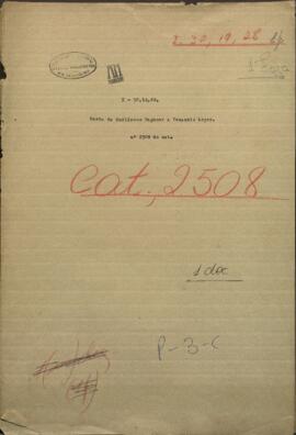 Carta de Guillermo Wagener, a Venancio López, Ministro de Guerra y Marina de Paraguay.