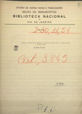 Oficio de Marcelino Salinas, Salvador L. Paez y Martin Roman, al Pdte. de Paraguay, Francisco Solano López.