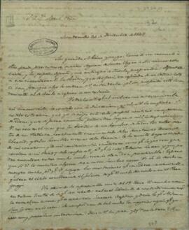 Carta de Juan Andrés Gelly a Manuel Peña, enviado de Paraguay junto al gobierno de Buenos Aires, anunciando su partida para el Paraguay.