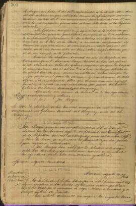 Nota de Jose Berges, Ministro de Relaciones Exteriores de Paraguay a Antonio de las Carreras, Agente Confidencial de Uruguay.