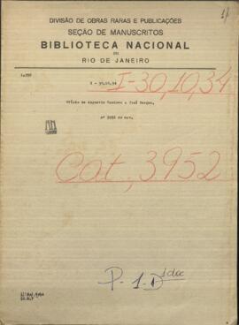 Oficio de Comandante en Comisión de Rincón de Ceballos, Agustín Ramírez, al Mtro. de Relaciones Exteriores de Paraguay, Jose Berges.