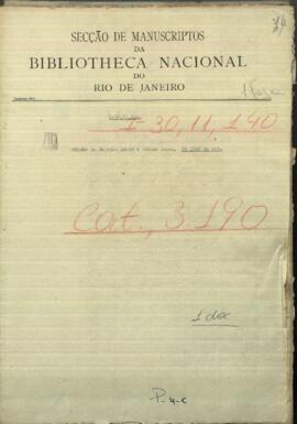 Oficio de Eugenio López, Comandante de guarnición de Villa del Pilar, al Pdte. del Paraguay, Francisco Solano López.