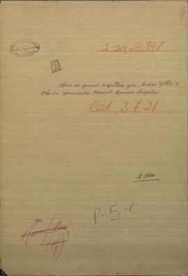 Oficio del General argentino Juan Andres Gelly y Obes, al Gobernador de la Provincia de Corrientes, Manuel Lagraña.