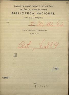 Carta de Andres Maciel, a Cesare Montiel del Ministerio de Guerra y Marina de Paraguay.