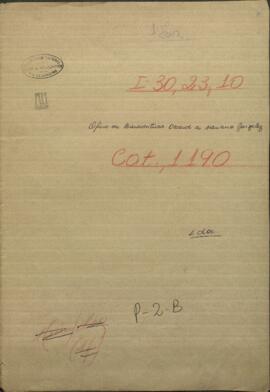 Oficio del Cónsul del Paraguay en Buenos Aires, Buenaventura Decoud al  ministro de Hacienda de esta República, Mariano González.