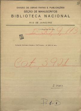 Cartas de Coriolano Margem a José Berges, Ministro de Relaciones Exteriores de Paraguay.