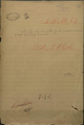 Nota de algunos puntos que el ciudadano paraguayo José Rufo Caminos tocará en la visita del Presidente Justo José de Urquiza.