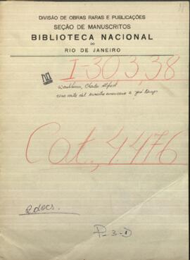 Una carta del Ministro americano a Jose Berges, Ministro de Relaciones Exteriores de Paraguay.