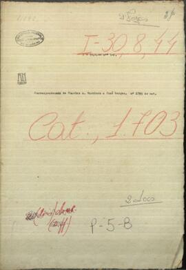 Correspondencia de Charles A. Washburn Jefe de Legación de los EE.UU en Asunción a José Berges.