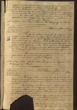 Oficio de José Berges, Ministro de Relaciones Exteriores de Paraguay, a Alfred Du Graty, Encargado de Negocios de Paraguay en Bélgica.