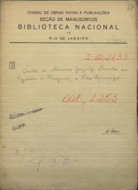 Carta de Mariano Gonzalez, Ministro de Hacienda del Paraguay a Felix Egusquiza agente comercial de Paraguay en Buenos Aires.