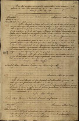 Carta de Jose Berges, Ministro de Relaciones Exteriores de Paraguay, a Marino Marini, Arzobispo de Palmira en Buenos Aires.