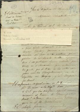 Oficio del Ministro de Relaciones Exteriores del Paraguay, José Falcón, al Cónsul de Gran Bretaña, Charles A. Henderson.