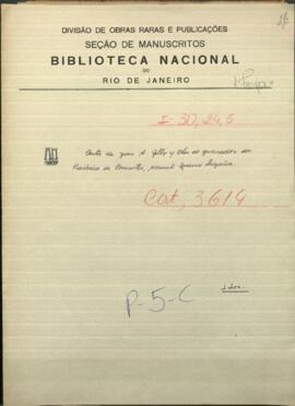 Carta de Juan A. Gelly y Obes al Gobernador de la Provincia de Corrientes, Manuel I. Lagraña.