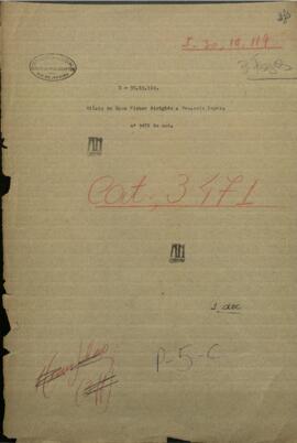 Oficio de Hans Fish, Ingeniero en Jefe de las Lineas Telegráficas, dirigida a Venancio López, Ministro de Guerra y Marina de Paraguay.