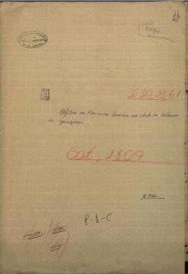 Oficio del Ministro de Gobierno de Paraguay, Francisco Sánchez al Jefe de Urbanos de Jacaguasú.