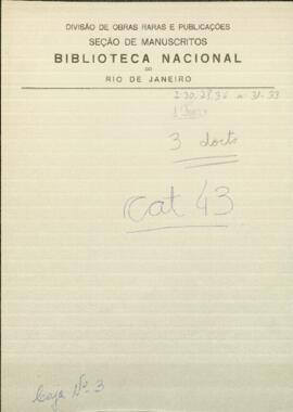 Tres oficios de Joaquín de Alós dirigidos a José Isasi respondiendo a los oficios