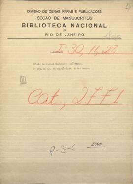 Oficio de Laurent Cochelet, Cónsul de Francia en Paraguay, a Jose Berges, Ministro de Relaciones Exteriores de Paraguay.