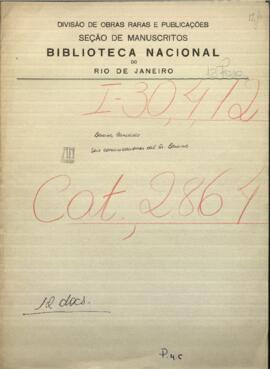 Seis comunicaciones del Señor Bareiro, Encargado de Negocios en París, sobre asuntos del Río de la Plata.