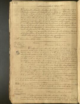 Carta de Mariano Gonzalez, Mtro de Hacienda de Paraguay, al Cónsul de Argentina en Asunción, Adolpho Soler.