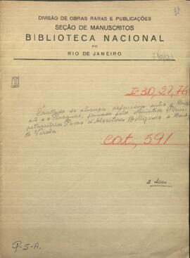 Tratado de alianza defensiva entre el Brasil y el Paraguay.