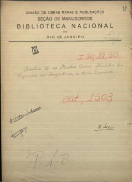 Cartas de Nicolas Calvo, Ministro de Hacienda de Argentina, a Luis Caminos, colector general de Paraguay.