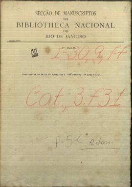 Dos cartas de Felix Egusquiza, Agente Comercial de Paraguay en Buenos Aires a Jose Berges, Mtro. de Relaciones Exteriores de Paraguay.