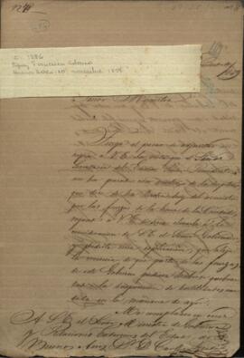 Oficio de Francisco Solano López MInistro mediador entre los gobiernos de la Confederación Argentina y Buenos Aires.