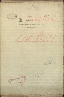 Oficio de Juan Pedro Sarsa Comandante del campamento de Bella Vista, a Francisco Solano López.