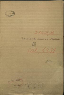 Carta del Enviado extraordinario y Ministro plenipotenciario de Bolivia en el Rio de la Plata.