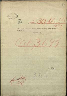 Oficio de Manuel Gomez, Narciso Nuñez y Sebastian R. Venegas, dirigido al Pdte. de Paraguay, Francisco Solano López.