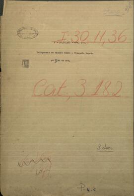 Telegramas de Manuel Gomez, Jefe de Milicias de Villeta a Venancio López, Ministro de Guerra y Marina de Paraguay.