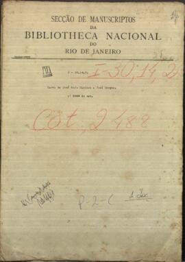 Carta del Cónsul de Paraguay, Jose Rufo Caminos, dirigida al Ministro de Relaciones Exteriores de Paraguay, Jose Berges.