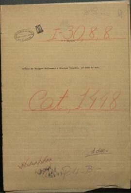 Nota de 19 de abril de 1860 del cónsul de Paraguay en Nueva York avisando haber recibido la letra para el pago de su cuenta.