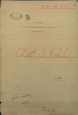 Oficio de Alejandro Hermosa, Comandante del Campamento de Humaitá, dirigido al Pdte. de Paraguay, Francisco Solano López.