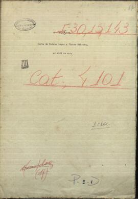 Carta de Francisco Solano López, Pdte. de Paraguay a Victor Silvero.