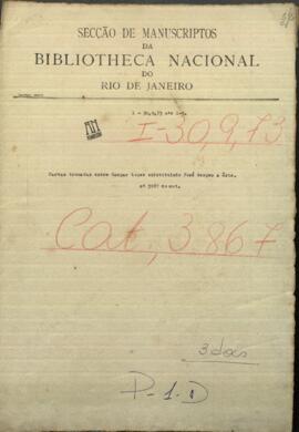 Cartas intercambiadas entre Gaspar López, sustituto de Jose Berges, en el Ministerio de Relaciones Exteriores de Paraguay.