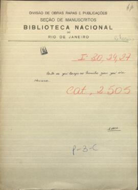 Oficio de José Berges, Ministro de Relaciones Exteriores de Paraguay, a Juan Jose de Herrera, Ministro de Uruguay.