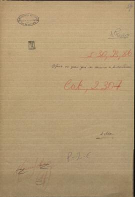 Oficio de Juan Jose de Herrera, Ministro de Relaciones Exteriores de Uruguay, al Ministro Plenipotenciario de Uruguay en Argentina, Andrés Lamas.
